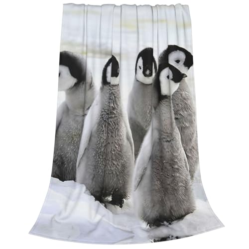 Plaid pingouin couverture polaire chaude pour soirées canapé - 3