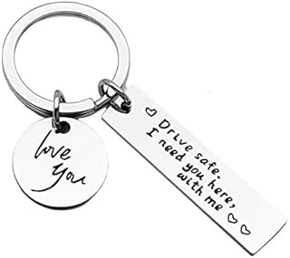 Sumwiner Drive Safe Keychain Gift Drive Safe Keyring for Boyfriend Father Mother Birthday Gift Keychain, ,Valentine's Day Gift Keychain with Gift Box