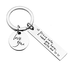 Sumwiner Drive Safe Keychain Gift Drive Safe Keyring for Boyfriend Father Mother Birthday Gift Keychain, ,Valentine’s…