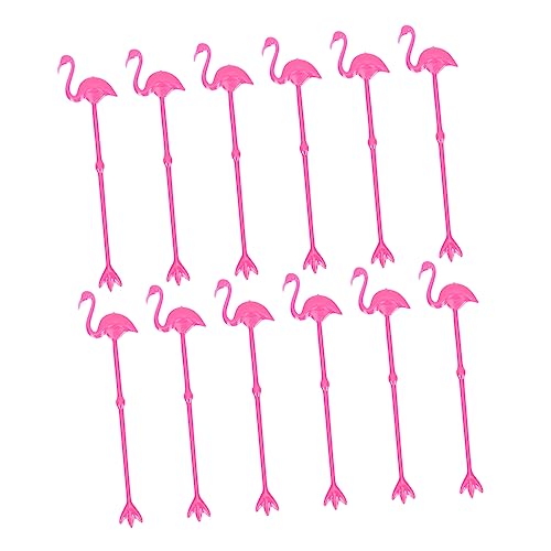 Cabilock 12Pcs Flamingo Cocktail Stirring Sticks Plastic Beverage Rods for Parties Safe and Lightweight Drink Mixers for Cocktails Juices and Decorations