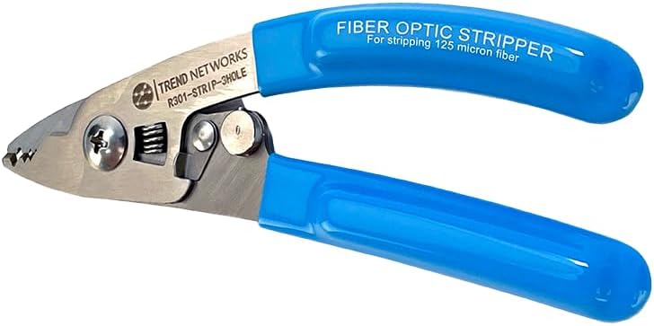 Precision 3-Hole Fiber Optic Stripper | Multi-Diameter Pliers for 250µm, 900µm, & 2mm/3mm Fiber Cable Jackets & Coatings
