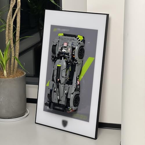 iLuane Display Wallboard for LEGO Technic Peugeot 9X8 24H Hypercar42156, Adult Collectibles Wall Mount, Home or Office Décor (No Car Included)
