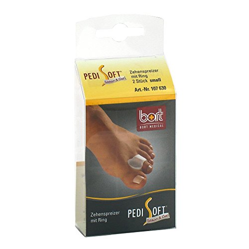  Bort PediSoft - Separatore per dita dei piedi, con anello in gel, 2 pezzi, trasparente