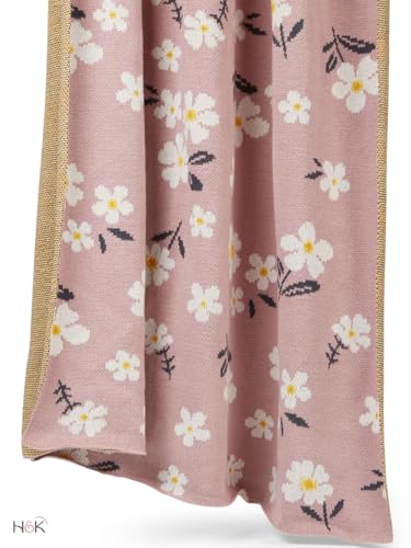 Image of haus & kinder Knitted Baby Blanket, Soft Breathable Baby Blankets Newborn, Premium Baby Blanket for 0-2 Years, Cozy Blankets for Crib, Nursery & Stroller, New Born Baby Essentials | Petal Pink