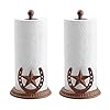 SPI Home 64037 Farmhouse Chic Lone Star and Horseshoe Rustic Brown 13 x 65 Cast Iron Countertop Paper Towel Holder Set of 2