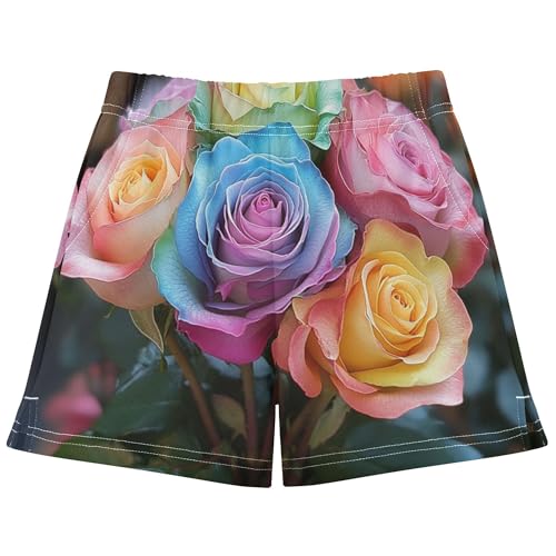 Amazon.com: YYZZH Colored Rose Flower Bouquet Girl Casual Shorts