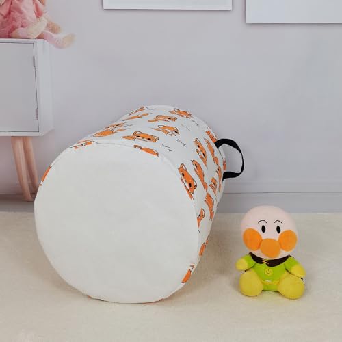 Image of Laundry Hamper Fabric Organizer Collapsible Basket Fox | Waterproof Storage Bin Kids Toy Clothes Baskets for Gift Children Nursery Bedroom Bathroom