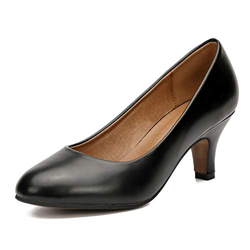 Women's Classic Round Toe Pump Kitten Low Heel Shoes