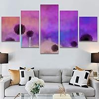 SIGNWIN 5 Panel Canvas Wall Art Modern Art Bohemian Bouquet Colorful Cool Floral Group Multicolor Photography Realism for Home Decorations Ready to Hang - 60