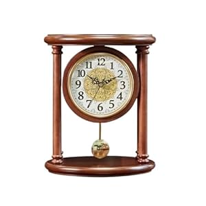 Xumh2024-3 Retro Drewniany Zegar Kominkowy