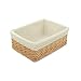 RURALITY Plain and Elegant Wicker Storage Basket with Liner,Medium