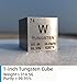 1-inch (25.4 mm) Tungsten Cube, 11.11 Oz (315 g) net Weight, 99.95% Pure, Density: 19.2 g/cm3（L = 1