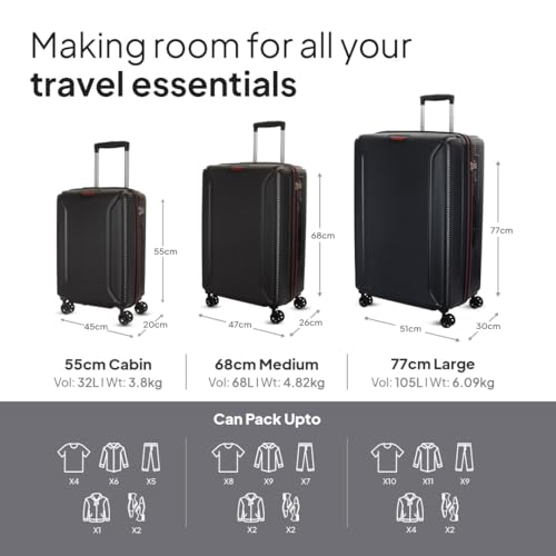 Image of American Tourister Robotech Sport|Large Size Check-in Spinner Trolley Bag (77 cm)|360 8 Wheel Travel Luggage|Hard Case Polycarbonate Suitcase|Recessed TSA Lock|Black