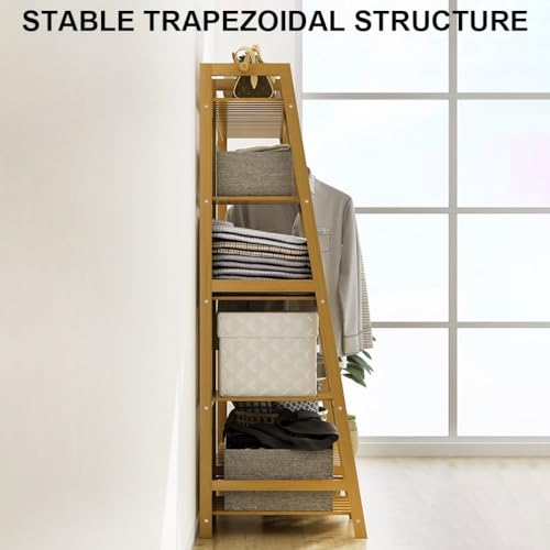 Cintre multifonction en bambou noble de 140 cm pour dressing - 7