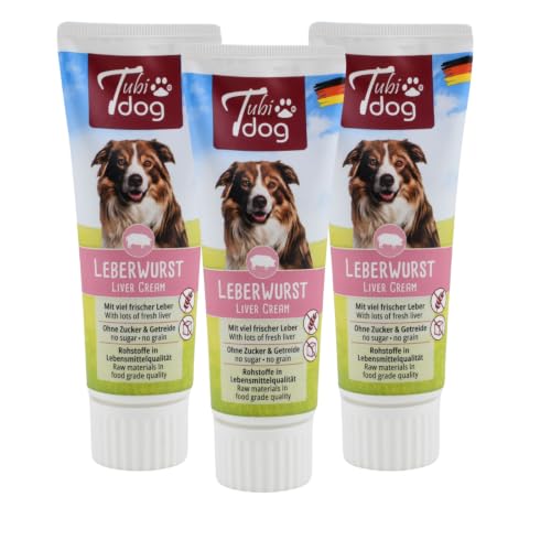 Leberwurst | Paste für Hunde | 3 x 75 g | Ohne Zucker & Getreide