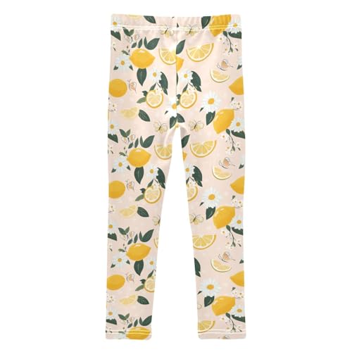 Girls Leggings Soft Toddler Ankle Length Bottoms Lemon Kids Dance Yoga Pants 4-10 Years2