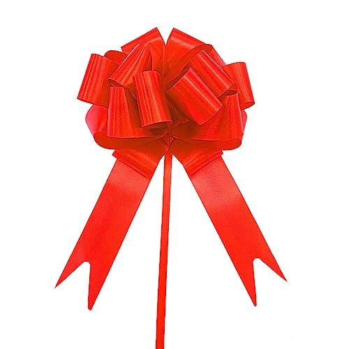 URFEDA 30pcs Nœuds Automatiques, Nœuds Ruban Rouge, Noeud Voiture Mariage, Bricolage Grand Nœud de Tirage, Grand Noeud de Ruban, Cadeau Emballage Nœuds...