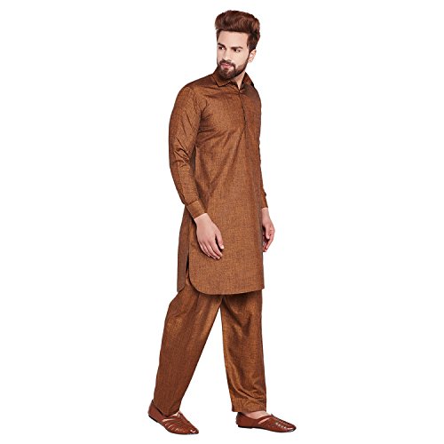 Kurta de lino y algodón para hombre túnica hindú casual 4