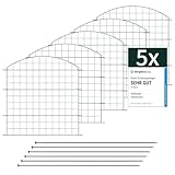 VERDOBA Teichzaun Gartenzaun Komplettset - Gartenzaun Metall 5 Zaunelemente - Steckzaun für den Garten, Gitterzaun Set Oberbogen Zaun Garten - Zaun für Hunde (5X Oberbogen, Grün - RAL 6005)