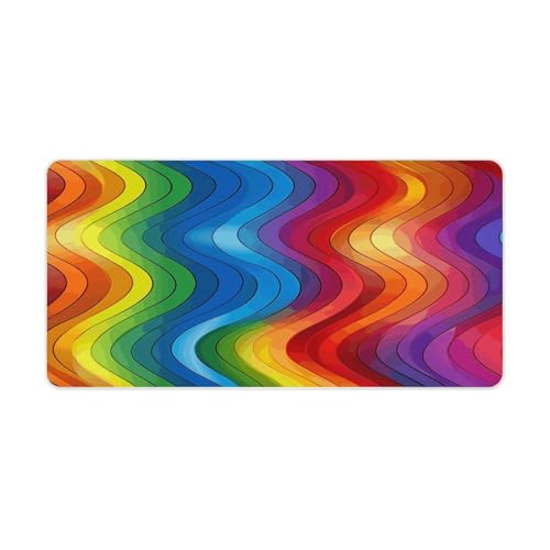 Desk Pad Protector 24x12 Inch Extended Rainbow Mouse Mat miniatura 5