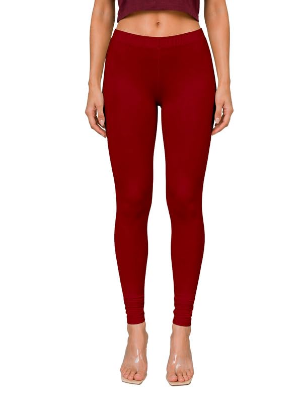 Image of TRENDMALLS Women's Microfiber Elastane Stretch Soft Churidar Length Leggings with Ultrasoft Waistband
