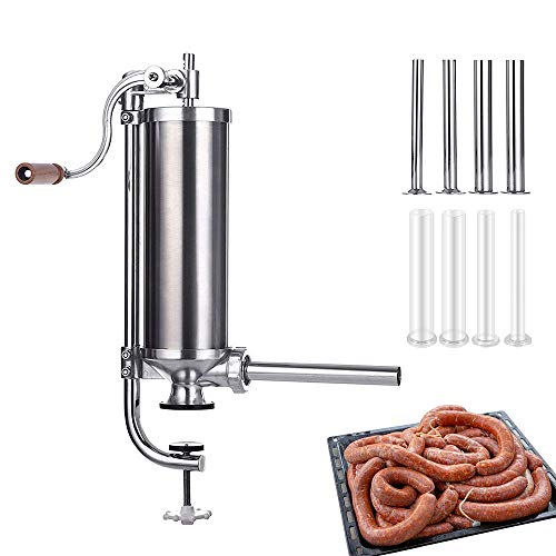 Sausage Stuffer - Stainless Steel Vertical Homemade Meat Stuffing Filling Kitchen Machine Attachment