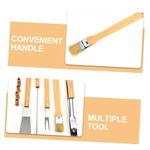 Set de Utensilios para Parrilla 10 piezas Acero y Madera miniatura 3