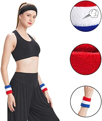 2. Bild von HANERDUN Schweißband Handgelenk schweissband Herren Damen Absorbierende Schweißbänder Arm für Sport Laufen Fahrrad Joggen Fußball Tennis