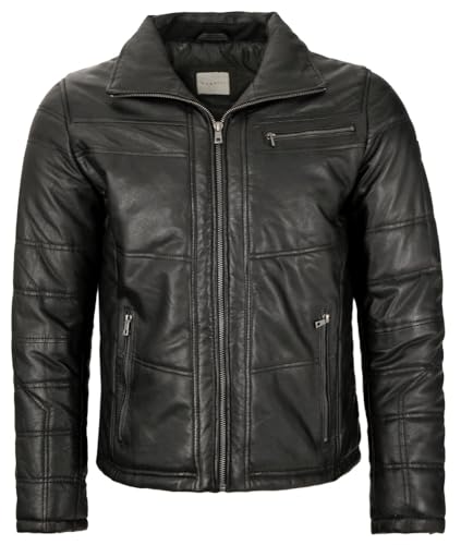 Preisvergleich Produktbild bugatti - Herren Echtleder Lederjacke Lammnappa schwarz