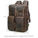 Polare 17.3 Inch Full Grain Leather Backpack for Men and Women Multi Pockets Business Travel Laptop Rucksack (Brown)