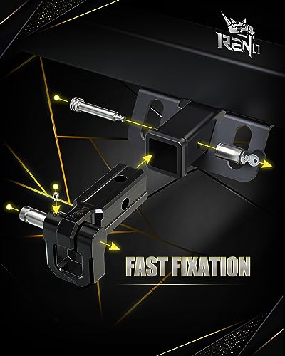 Image of RENO Shackle Hitch Receiver, 2 inch Receiver Towing Mount with 3 /4 inch D-Ring Shackle Combo kit - Heavy Duty 45,000 lbs Compatible with Trucks Off Road SUV 4x4 Vehicle Towing Recovery (Aluminum, Black)