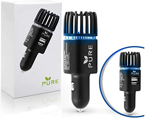 Car Air Purifier Arb Certified Premium Matte Black Air Ionizer & Car Charger Accessory W/ Dual Usb Ports - Eliminate Allergens Bad Odor Pet Smell Smoke Pollen Mold Bacteria Viruses Pm2.5 & Vocs Deodorizer #TOP1
