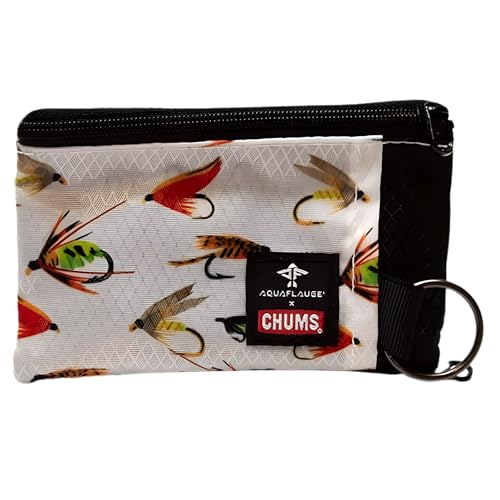 Image of Chums Surfshorts Wallet - Lightweight Slim Wallet with RFID Blocking Card & Clear ID Window - Zippered, Water Resistant w /Key Ring