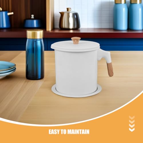 Recipiente para grasa de acero inoxidable con tapa de madera premium 8
