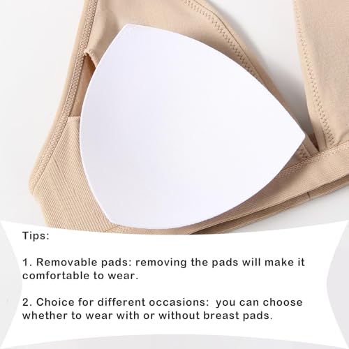 Image of INIBUD Bralette for Women Removable Padded Bra Yoga Seamless V Neck Triangle Adjustable Straps Wireless