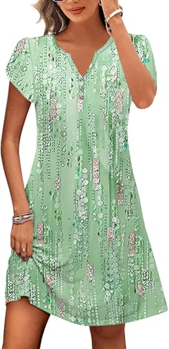 ETCYY Women's Casual T Shirt Dress Short Sleeve Summer Dresses 2025 Spring Clothes Boho Beach Vacation Sun Dress with Pockets