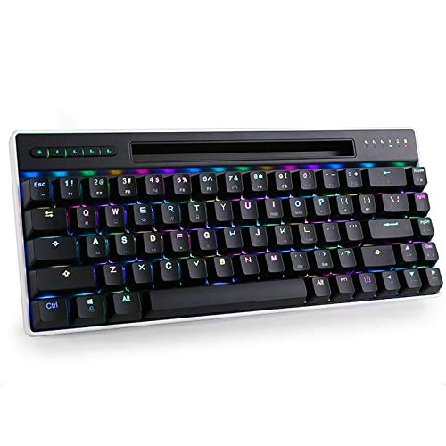 キーボードキーボードBT有線デュアルモードキーボード68キーRGBゲーミングキーボード、メカニカルブルースイッチブラック仕事用 ゲーム用 Windows Mac OS対応 在宅勤務 (Size:One Size; Color:#2)