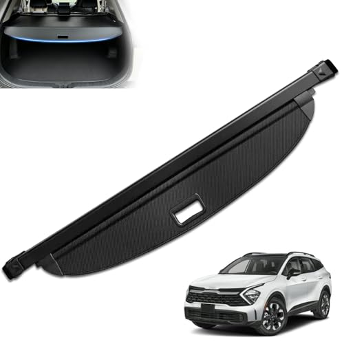 MIALUTY® Cargo Cover for 2022-2025 2026 KIA Sportage Retractable Trunk Cover Sportage Accessories Anti-Peeping Anti-Theft Privacy Screen,Trunk Luggage Shield Shade Carbon Fiber Texture by MIALUTY - Used condition - US$50.34
