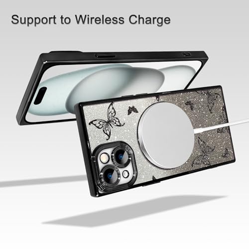 Coque iPhone 15 Pro Max MagSafe léopard paillettes antichoc stylée