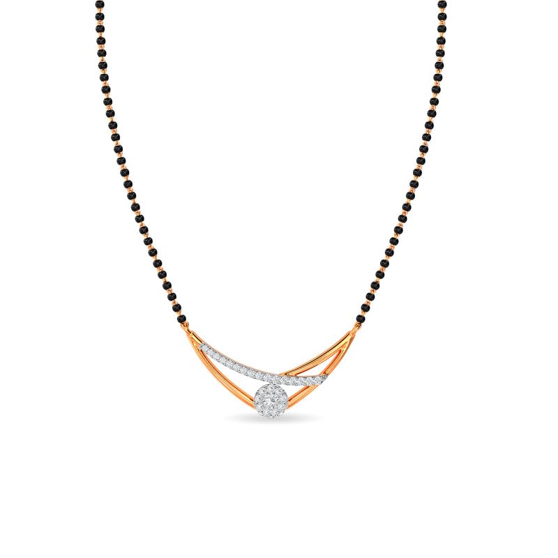 Image of KISNA JEWELS 14KT|18KT BIS Hallmark Pure Gold and Diamond Mangalsutra For Women