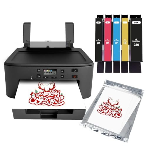 HueMix Cake Topper Image Printer with 5 Set Ink Cartridges, 25pcs Edible Papers