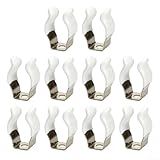 Ehlivhall Spring Terry Tool Clips 10 Pack Open Type Heavy Duty Storage Holder Stainless Steel Rubber Coated Mounting Clips for Tools Brooms Brushes Rakes Garage Workshop Cabinet(25mm)