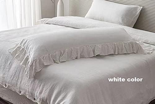OctoRose French Flax Linen Duvet Covers Set 1 Duvet Cover Queen (90x94 inch) Plus 2 Pillow Cases Gift Packed Fiber from Europe Nature Linen (Size: Queen, Color: Nature)