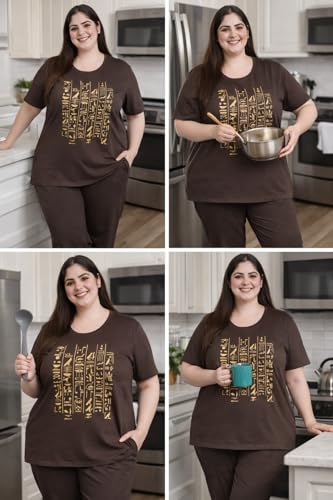 Image of In Love Women's Plus Size Longline T-Shirt with Side Pocket, 3 /4 Sleeve, Crew Neck