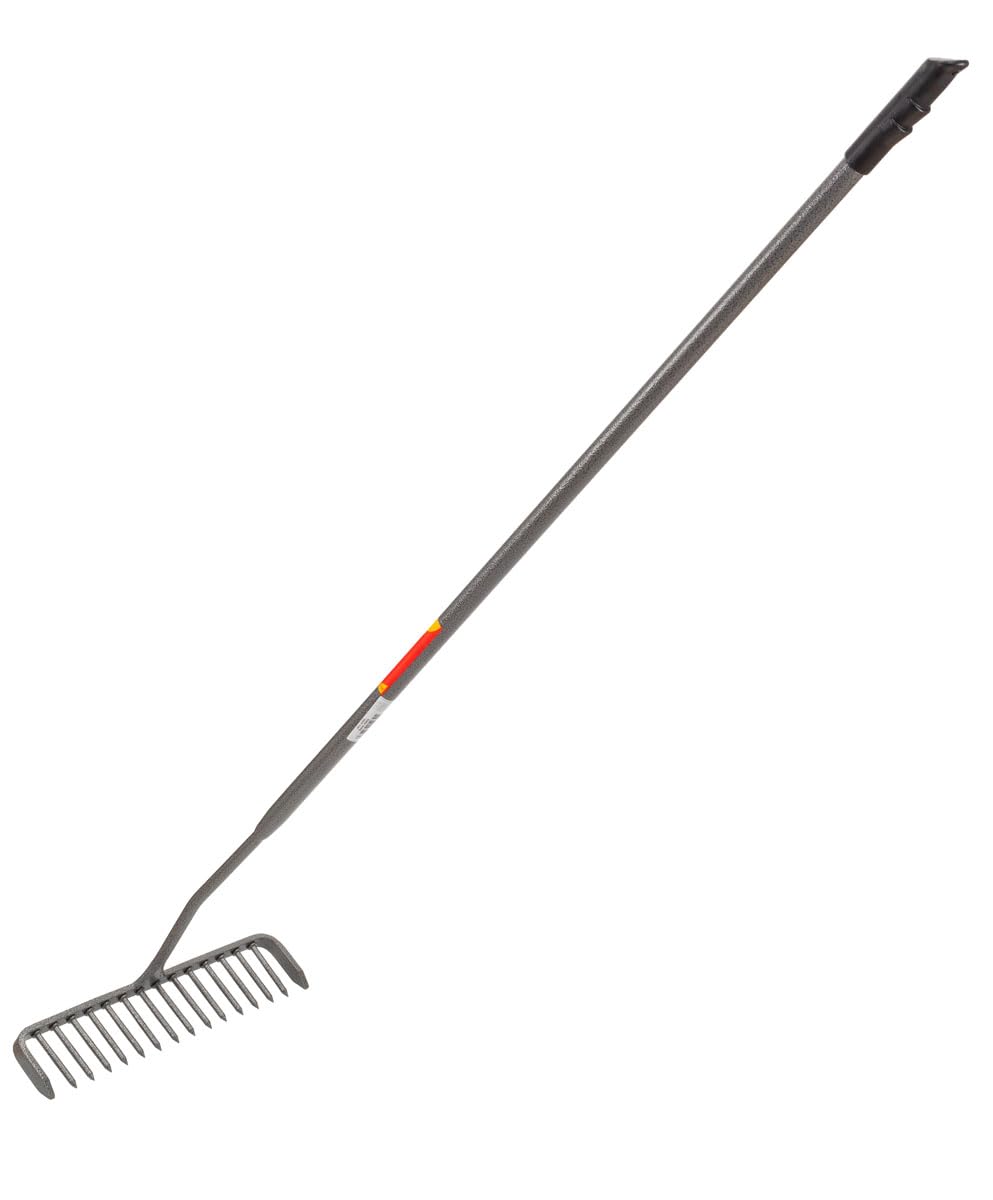 Amtech - 16-Tooth All Steel Tarmac Rake, Round Tooth, Heavy Duty Levelling (Hammertone Grey)