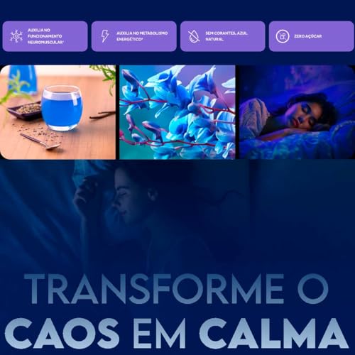 BLUE CALM 2.0 175G LAVANDA E BAUNILHA | MAGNÉSIO + INOSITOL + TRIPTOFANO + TAURINA + SPIRULINA AZUL