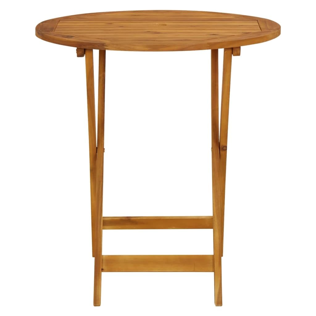 Fengshui Set da bistrò pieghevole in legno di acacia, 3 pezzi, grigio