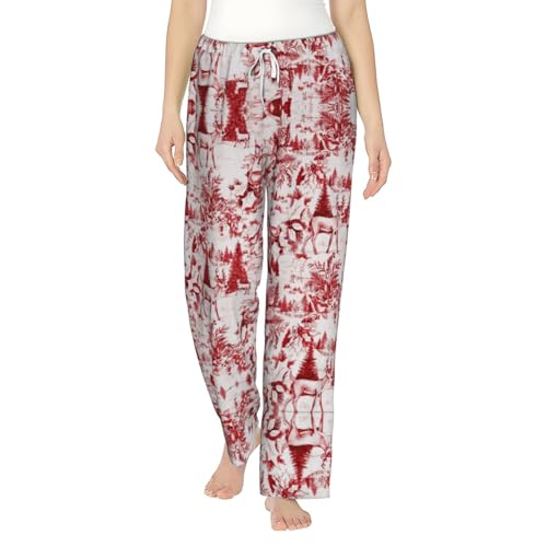 Pantalon de pyjama pour femme motif ours sauvage vêtement de nuit ample