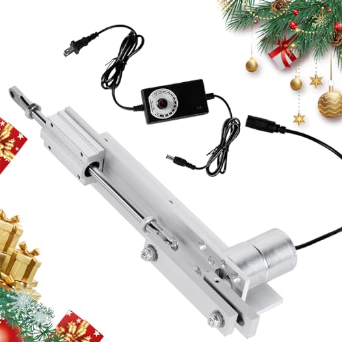 30-70mm Stroke DC 12V Linear Actuator, 0-120RPM Variable Speed Reciprocating Motor with 60N Thrust & M8 Threaded Rod for Industrial Machinery/Home Automation