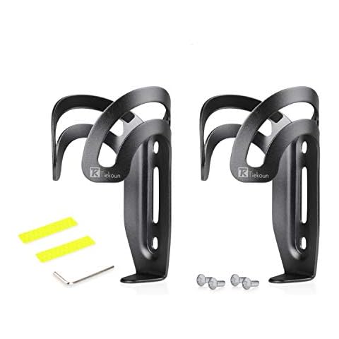 Tiekoun Bike Water Bottle Cage Holder, 2 Pack Adjustable Size Lightweight and Strong Bicycle Bottle Holder Gray (cage004) Cover